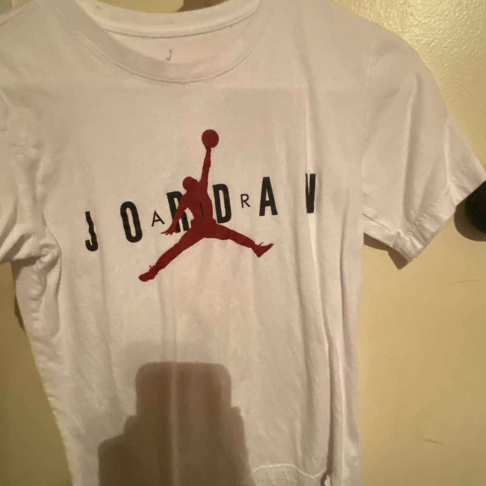 large jordan shirt white